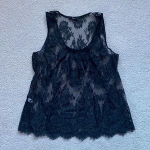 Express Black Lacey Top